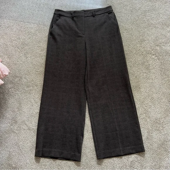 Simply Vera Vera Wang Brown Plaid Wide Leg Trousers - Picture 2 of 7